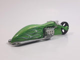 2009 Hot Wheels Dream Garage Pit Cruiser Motorcycle Metallic Green Die Cast Toy Car Vehicle