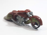 2007 Hot Wheels Camouflage W-Oozie Motorcycle Flat Brown Die Cast Toy Car Vehicle