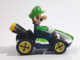 2019 Hot Wheels Mario Kart Standard Kart Luigi White and Green Die Cast Toy Race Car Vehicle