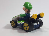 2019 Hot Wheels Mario Kart Standard Kart Luigi White and Green Die Cast Toy Race Car Vehicle