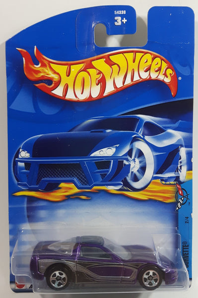 2002 Hot Wheels '97 Corvette Purple Die Cast Toy Car Vehicle - New in Package