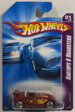 2007 Hot Wheels Ragtops & Roadsters Tantrum Metalflake Dark Red Die Cast Toy Car Vehicle New in Package