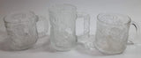 1995 McDonald's DC Comics Batman Forever Embossed Glass Mugs Robin, The Riddler, and Two-Face Set of 3