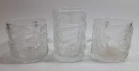 1995 McDonald's DC Comics Batman Forever Embossed Glass Mugs Robin, The Riddler, and Two-Face Set of 3