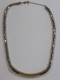 Hollow Ornate Chain Roll Tube 19 1/2" Long Metal Necklace