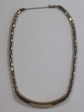 Hollow Ornate Chain Roll Tube 19 1/2" Long Metal Necklace