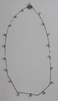 Clear Plastic Bead 24" Long Metal Necklace