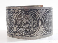 Nile Key Egyptian Kings and Queens Timeline Engraved Metal Bracelet