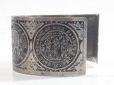 Nile Key Egyptian Kings and Queens Timeline Engraved Metal Bracelet