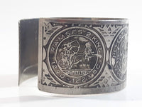 Nile Key Egyptian Kings and Queens Timeline Engraved Metal Bracelet