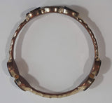 Faux Tiger Eye Oval Inlaid Silver Tone Metal Bracelet