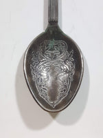 Vintage Warwick Castle Knight Charm with Engraved Bowl Silver Plated Spoon Travel Souvenir