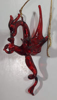 Art Glass Red Mythical Dragon Hanging Ornament