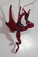 Art Glass Red Mythical Dragon Hanging Ornament