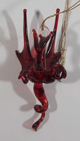 Art Glass Red Mythical Dragon Hanging Ornament