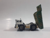 1999 Matchbox Road Work Faun Dump Truck White with Green Brown Die Cast Toy Car Construction Equipment Vehicle