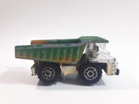 1999 Matchbox Road Work Faun Dump Truck White with Green Brown Die Cast Toy Car Construction Equipment Vehicle