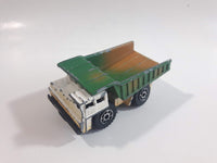 1999 Matchbox Road Work Faun Dump Truck White with Green Brown Die Cast Toy Car Construction Equipment Vehicle