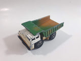 1999 Matchbox Road Work Faun Dump Truck White with Green Brown Die Cast Toy Car Construction Equipment Vehicle