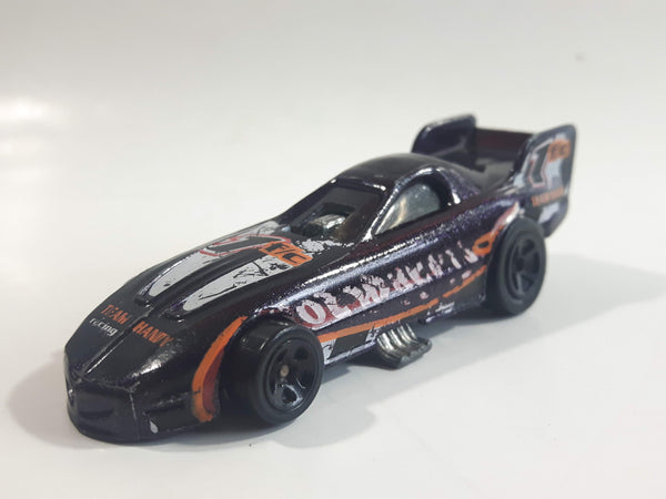 1999 Hot Wheels Mega Graphics Pontiac Firebird Funny Car Dark Black Purple Die Cast Toy Car Vehicle