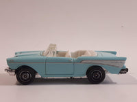 2013 Matchbox MBX Adventure City 1957 Chevrolet Bel Air Convertible Light Blue Die Cast Toy Car Vehicle