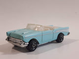 2013 Matchbox MBX Adventure City 1957 Chevrolet Bel Air Convertible Light Blue Die Cast Toy Car Vehicle