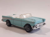 2013 Matchbox MBX Adventure City 1957 Chevrolet Bel Air Convertible Light Blue Die Cast Toy Car Vehicle