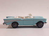 2013 Matchbox MBX Adventure City 1957 Chevrolet Bel Air Convertible Light Blue Die Cast Toy Car Vehicle