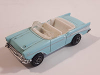 2013 Matchbox MBX Adventure City 1957 Chevrolet Bel Air Convertible Light Blue Die Cast Toy Car Vehicle