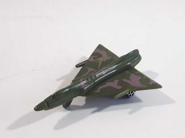 Fighter Jet Army Dark Green and Brown Camouflage Plastic Die Cast Toy Airplane Aircraft Vehicle