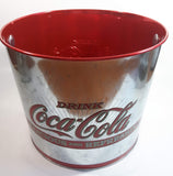 Drink Coca-Cola Delicious and Refreshing Galvanized Metal Ice Bucket Pail with Wooden Handle