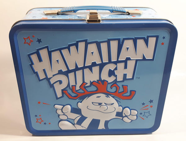 2010 Hawaiian Punch Beverage Drink Embossed Blue Tin Metal Lunch Box