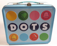 2010 Dots Candy Snack Embossed Light Blue Tin Metal Lunch Box