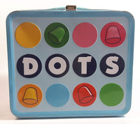 2010 Dots Candy Snack Embossed Light Blue Tin Metal Lunch Box