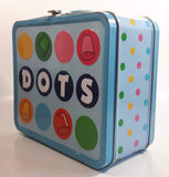 2010 Dots Candy Snack Embossed Light Blue Tin Metal Lunch Box