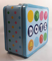 2010 Dots Candy Snack Embossed Light Blue Tin Metal Lunch Box