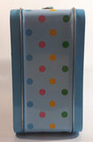 2010 Dots Candy Snack Embossed Light Blue Tin Metal Lunch Box