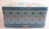 2010 Dots Candy Snack Embossed Light Blue Tin Metal Lunch Box