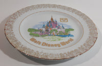 Vintage Walt Disney World Pink Castle Themed Gold Trimmed Brown Speckled 7 1/2" Collector Plate Wall Hanging