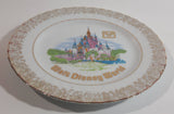 Vintage Walt Disney World Pink Castle Themed Gold Trimmed Brown Speckled 7 1/2" Collector Plate Wall Hanging