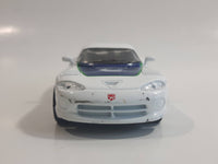 2010 Maisto Top Dog Collectibles NHL Ice Hockey Vancouver Canucks Dodge Viper GTS White 1/39 Scale Pull Back Motorized Friction Die Cast Toy Race Car Vehicle with Opening Doors