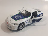 2010 Maisto Top Dog Collectibles NHL Ice Hockey Vancouver Canucks Dodge Viper GTS White 1/39 Scale Pull Back Motorized Friction Die Cast Toy Race Car Vehicle with Opening Doors