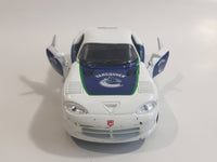 2010 Maisto Top Dog Collectibles NHL Ice Hockey Vancouver Canucks Dodge Viper GTS White 1/39 Scale Pull Back Motorized Friction Die Cast Toy Race Car Vehicle with Opening Doors