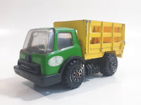 Vintage Tonka Farm Livestock Truck Green and Yellow Pressed Steel Toy Car Vehicle with Opening Rear Gate Made in Japan