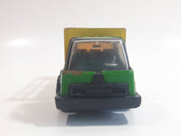 Vintage Tonka Farm Livestock Truck Green and Yellow Pressed Steel Toy Car Vehicle with Opening Rear Gate Made in Japan