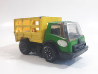 Vintage Tonka Farm Livestock Truck Green and Yellow Pressed Steel Toy Car Vehicle with Opening Rear Gate Made in Japan