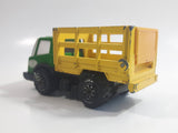 Vintage Tonka Farm Livestock Truck Green and Yellow Pressed Steel Toy Car Vehicle with Opening Rear Gate Made in Japan