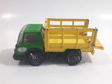 Vintage Tonka Farm Livestock Truck Green and Yellow Pressed Steel Toy Car Vehicle with Opening Rear Gate Made in Japan