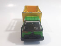 Vintage Tonka Farm Livestock Truck Green and Yellow Pressed Steel Toy Car Vehicle with Opening Rear Gate Made in Japan