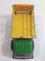 Vintage Tonka Farm Livestock Truck Green and Yellow Pressed Steel Toy Car Vehicle with Opening Rear Gate Made in Japan